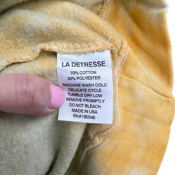 La Detresse Revolve Womens Tropical Tie Dye Hoodie Sweatshirt Size Medium M - Picture 9 of 10
